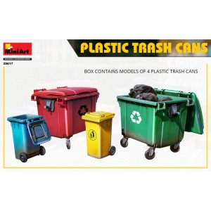 PLASTIC TRASH CANS 1/35