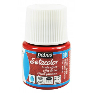 Pebeo Suede Effect Setacolor Fabric Paint, 45ml, Mystic Red 